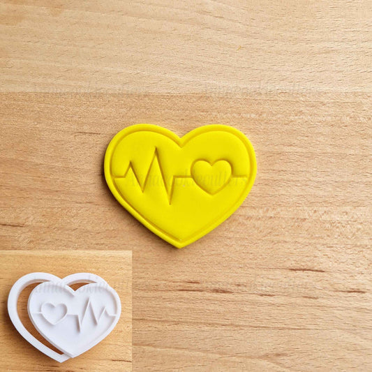 Tagliabiscotti Cuore Formine per Biscotti Ritmo del Battito Cardiaco ECG Regali