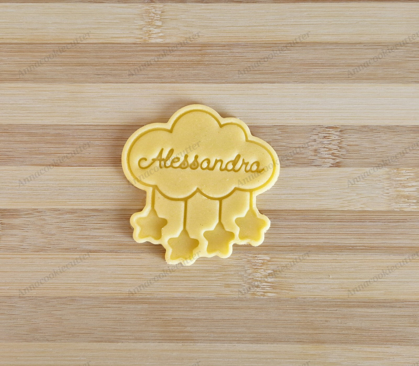 Tagliabiscotti Nuvola e Stella Personalizzato Baby Shower Battesimo Compleanno