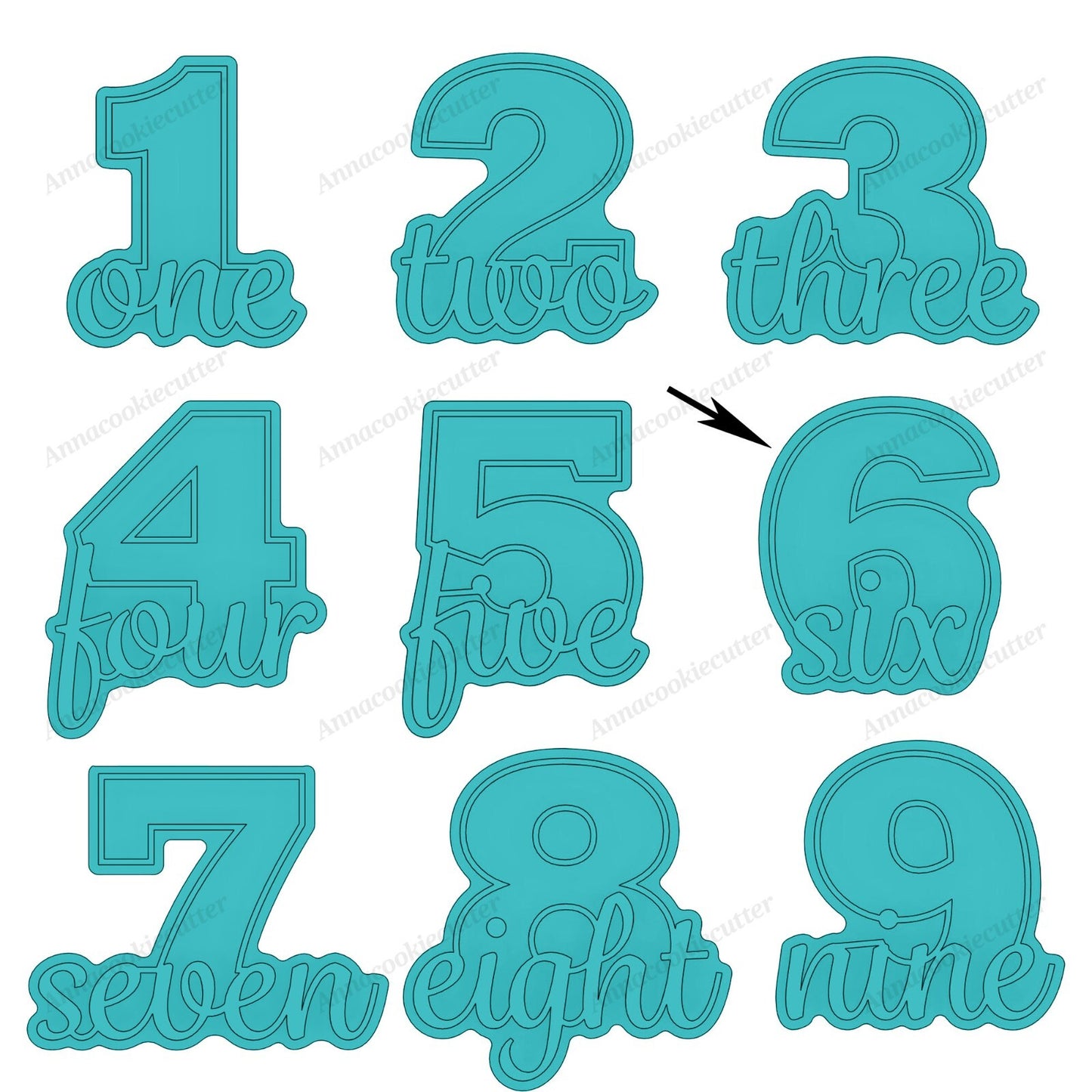 Set di Formine per Biscotti con Numeri di Compleanno da 1 a 9 Cookie Cutter