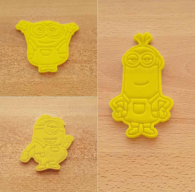 Formine Per Biscotti Minions Set Bob Kevin Stuart Stampino Tagliabiscotti Cutter