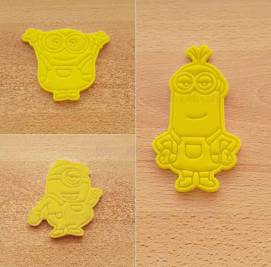 Formine Per Biscotti Minions Set Bob Kevin Stuart Stampino Tagliabiscotti Cutter