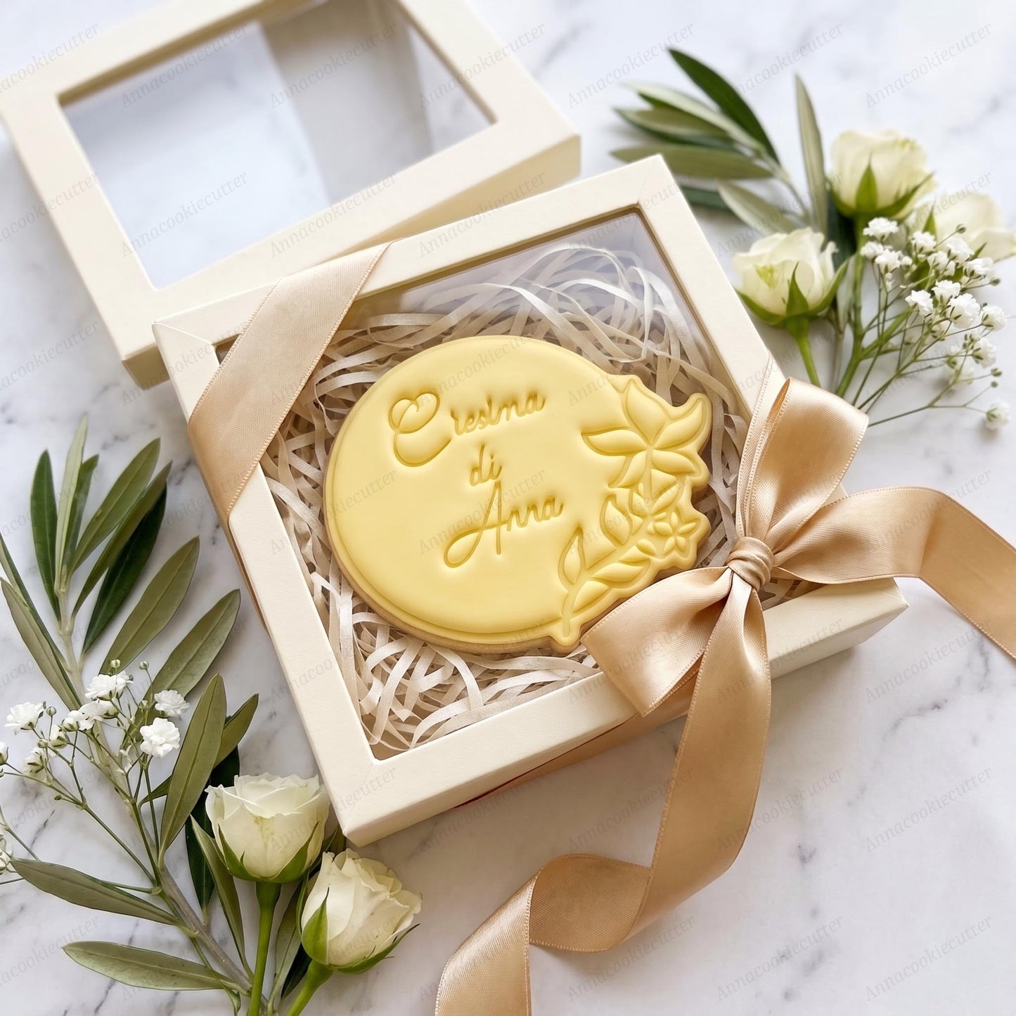 Formina Cresima Con Nome Personalizzabile Stampo per Biscotti 9x7 cm