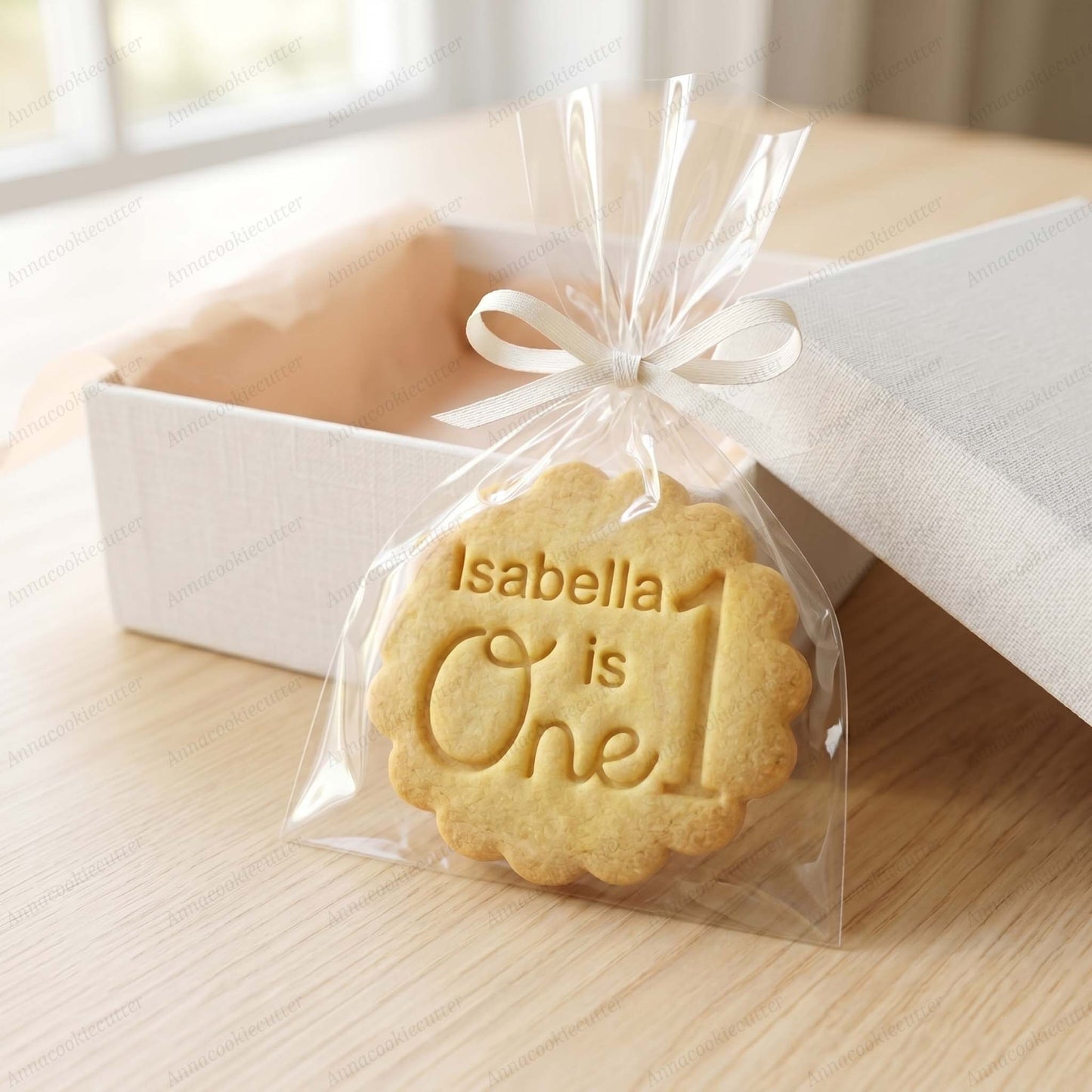 Tagliapasta Personalizzato Primo Compleanno, Timbro per Fondente 1 Anno | Stampo Nome Personalizzabile Baby Shower, Embosser Biscotti Nome Personalizzato 7 cm