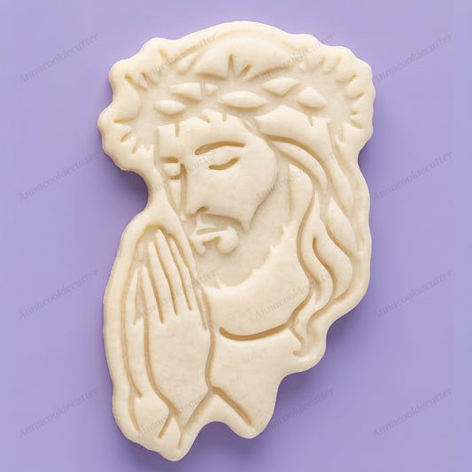 Set Tagliabiscotti Religiosi Pasquali Gesù, Madonna e Croce Fiorita per Battesimo, Comunione e Regali Sacri