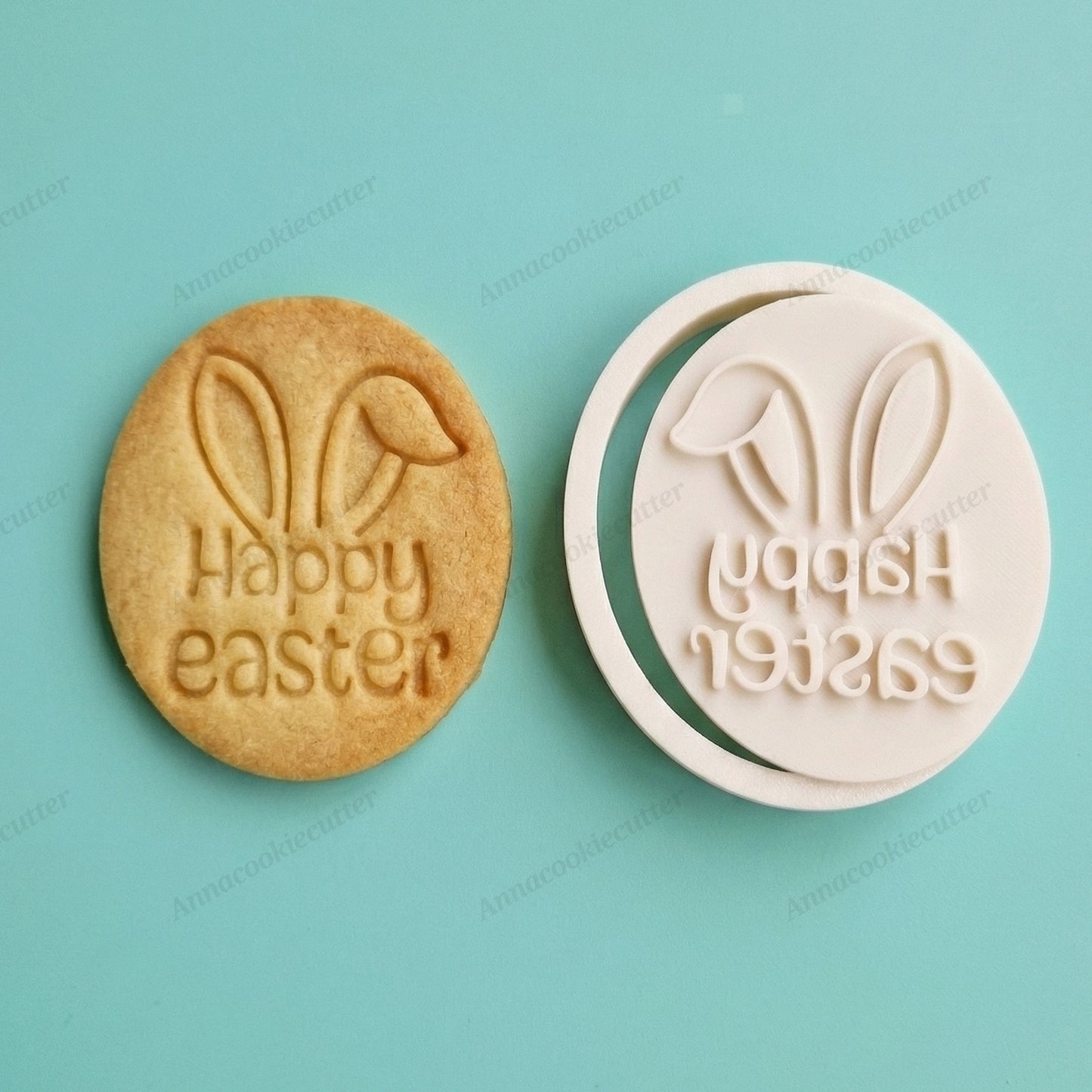Formina Per Biscotti Happy Easter | Uovo di Pasqua | Stampo Orecchie di Coniglio