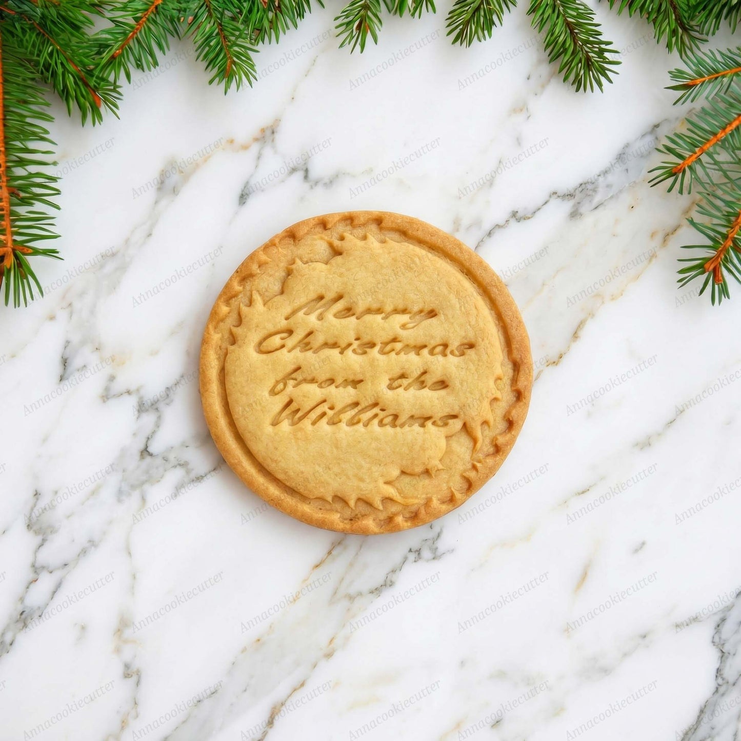 Tagliabiscotti Timbro Personalizzato Biscotti di Natale Mery Christmas 10cm