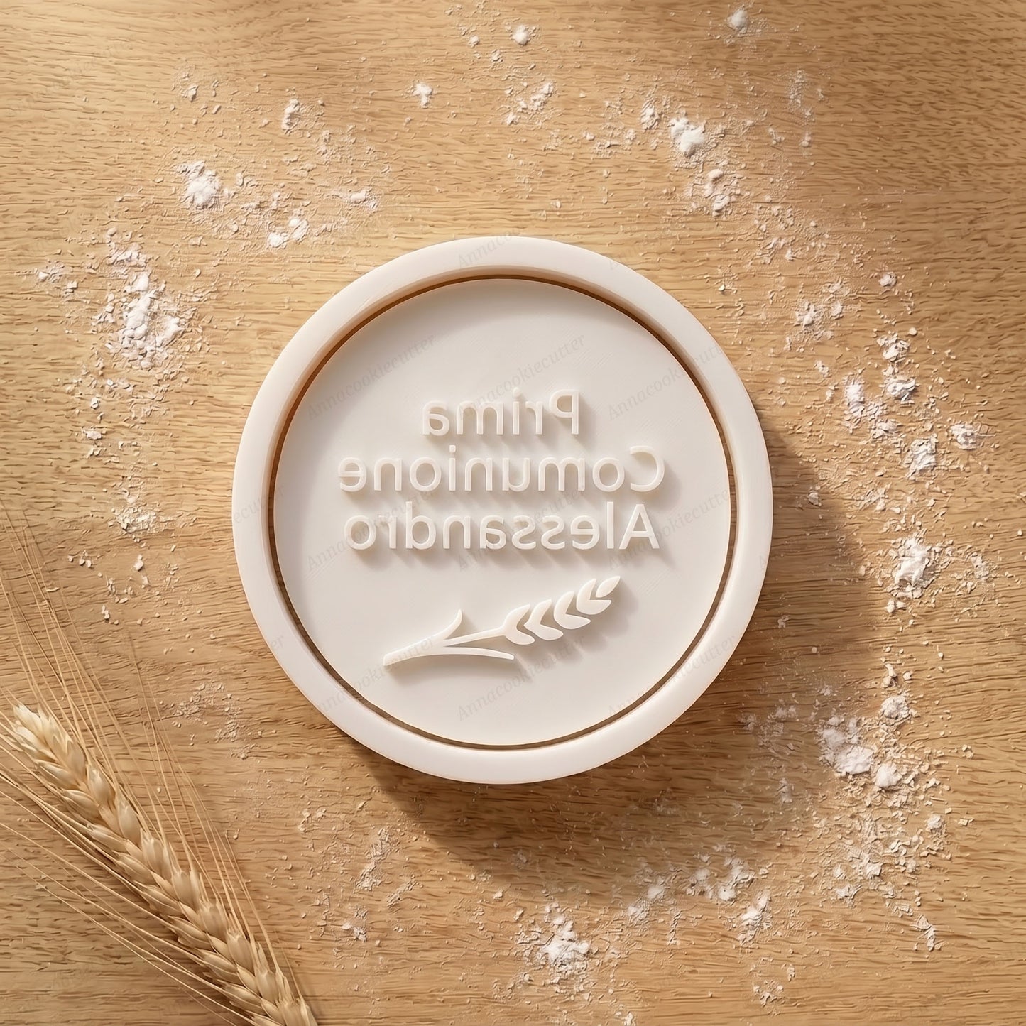 Prima Comunione Cookie Cutter Timbro Nome Personalizzabile Tagliabiscotti 7,5cm
