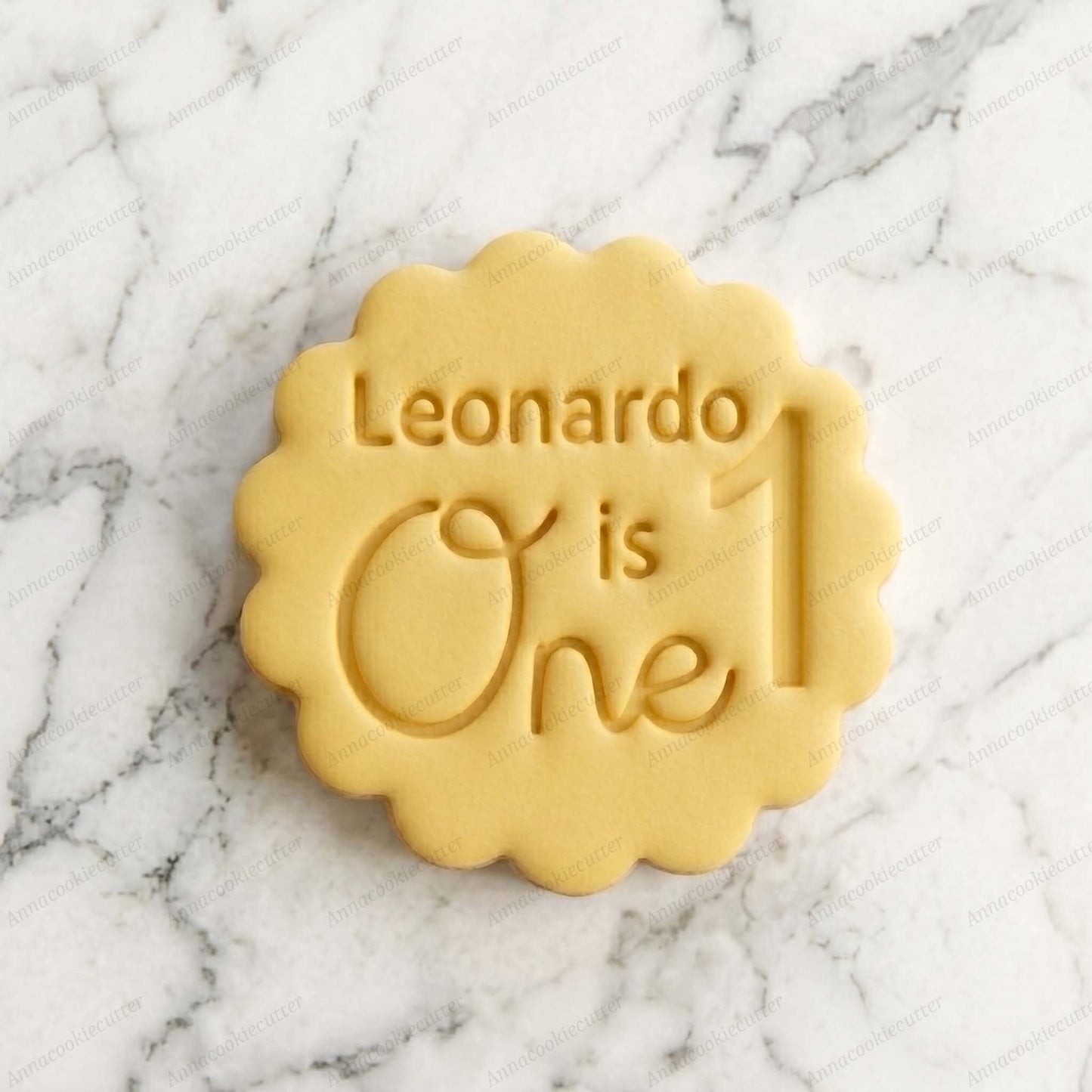 Tagliapasta Personalizzato Primo Compleanno, Timbro per Fondente 1 Anno | Stampo Nome Personalizzabile Baby Shower, Embosser Biscotti Nome Personalizzato 7 cm