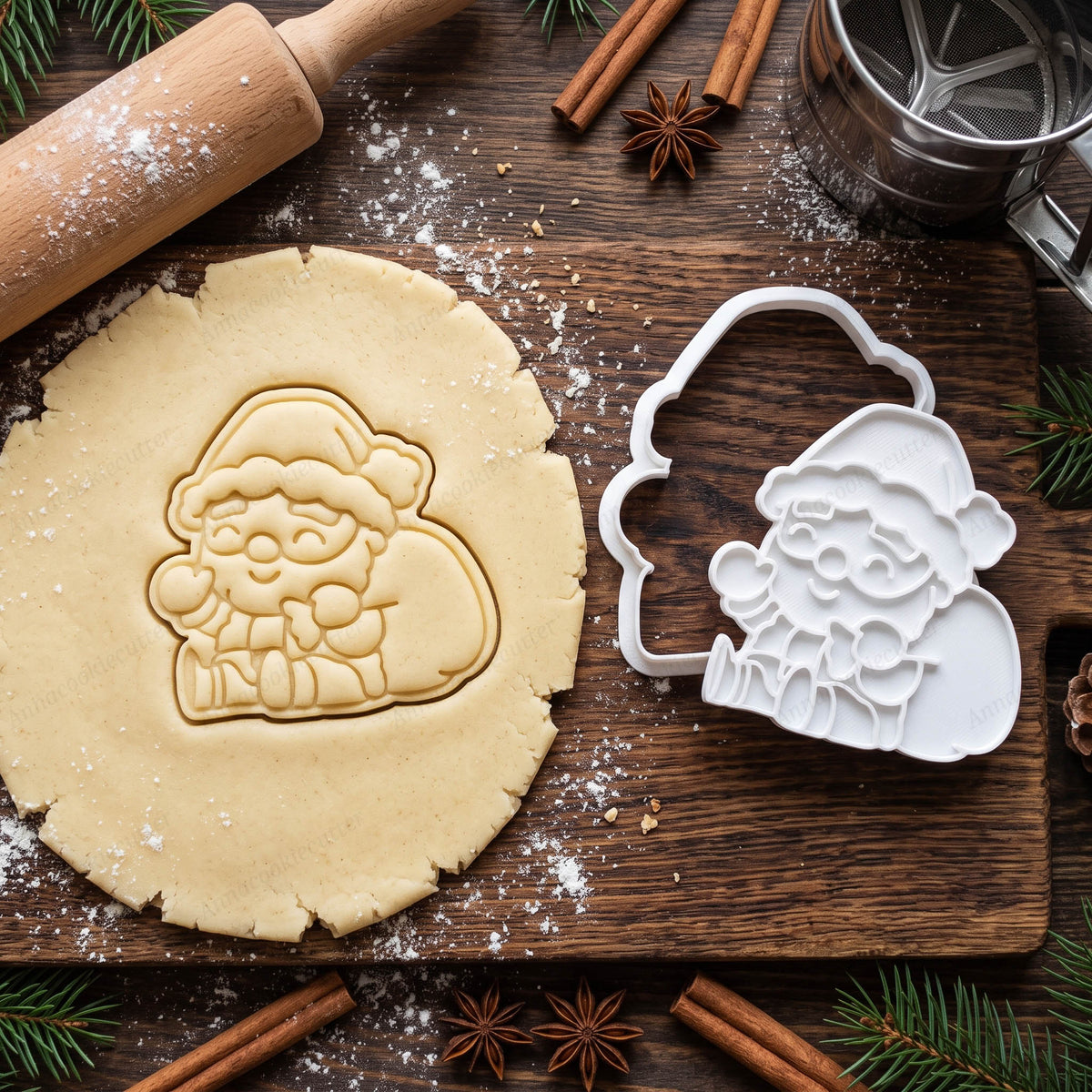 Babbo Natale Formine Biscotti Pasta Zucchero Pasta Frolla Cookie Cutter 8x8 cm