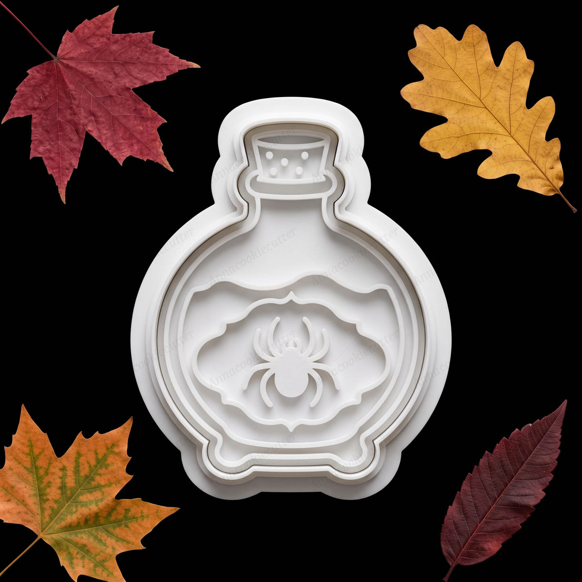 Tagliabiscotti boccetta pozione con ragno Halloween in PLA food safe - Annacookiecutter