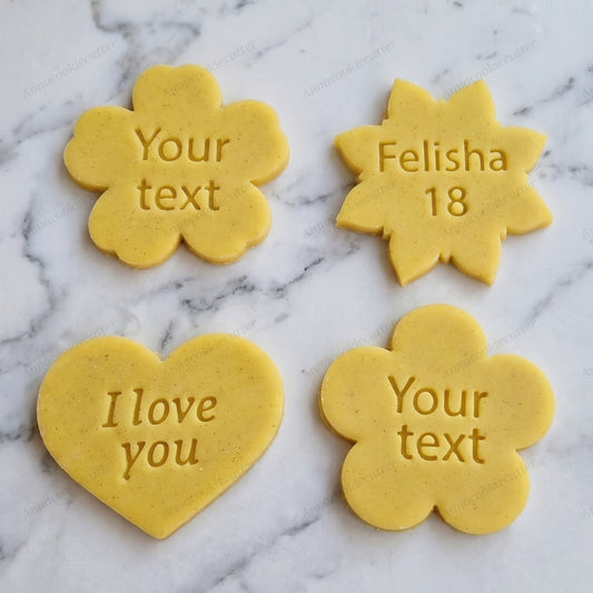 Taglia Biscotti Cuore Fiore e Stella Personalizzati Formine Cookie Cutter 8 cm